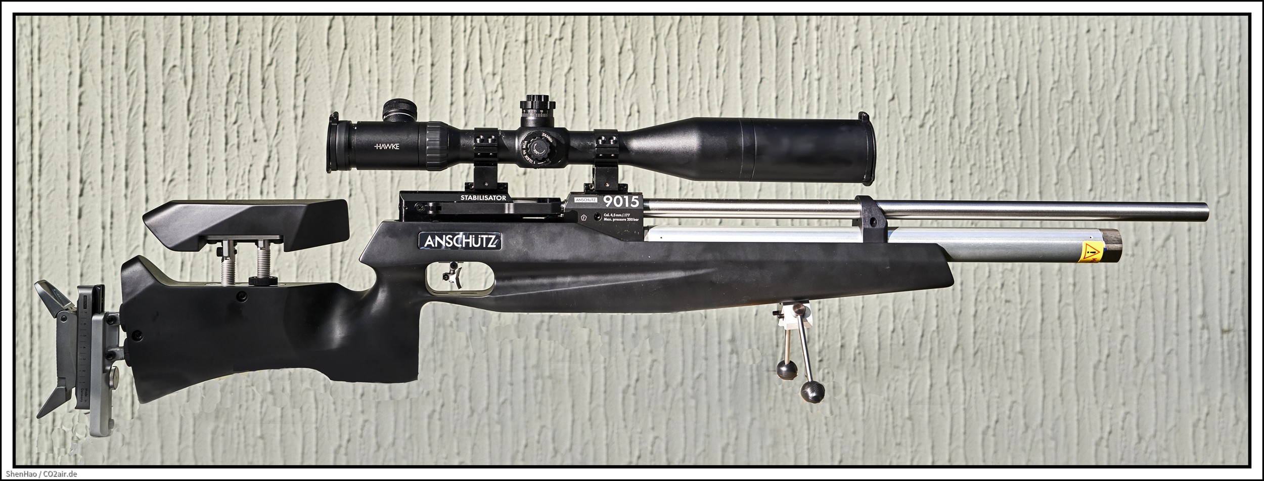 Anschütz "9015 Black Air", Hawke ZF (#13310) 4-16X50 SF, verstellbare Schaftkappe und Schaftbacke, MEC Bi-pod