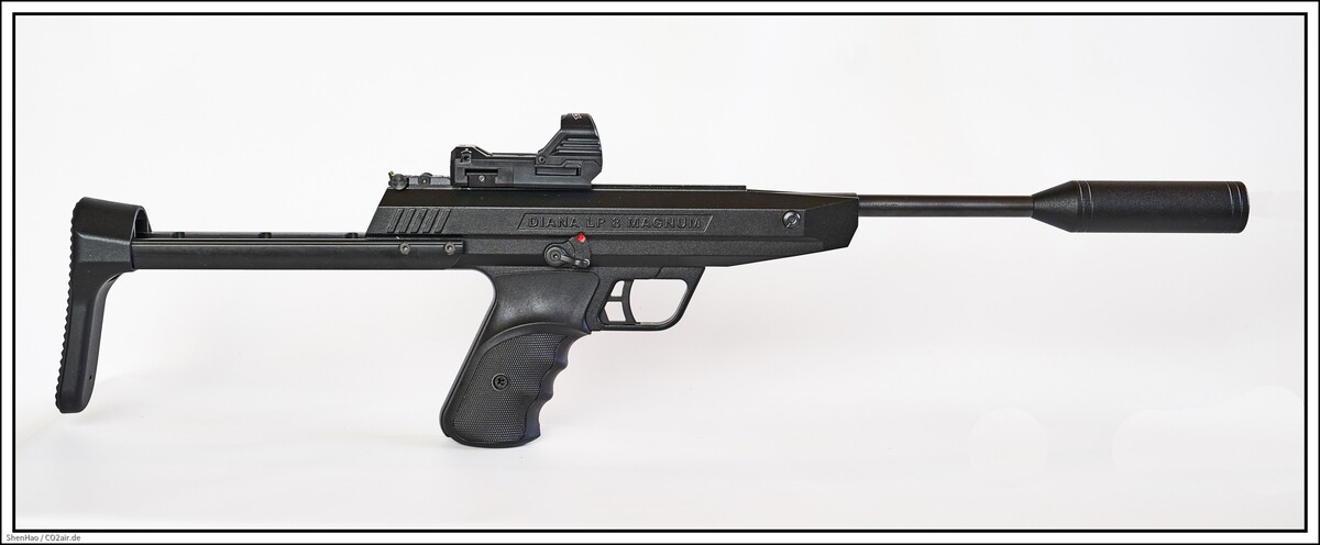 Diana LP 8 Magnum Tactical, cal.177, Anschlagschaft, Walther Reflexvisier Competition II