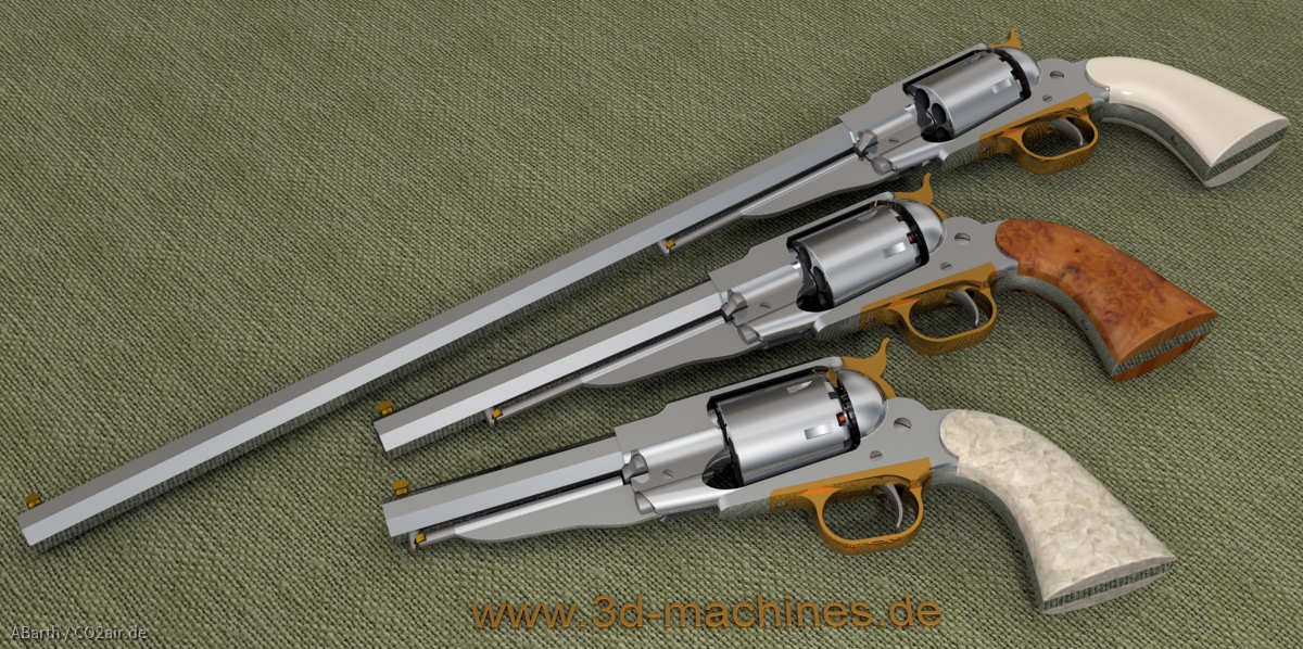 Remington 1858 in 3 verschiedenen Längen
