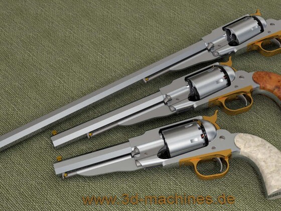 Remington 1858 in 3 verschiedenen Längen