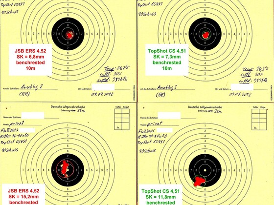 Munitionstest, FWB300S, 10-25m, benchrested, 01.07.2012 (1)