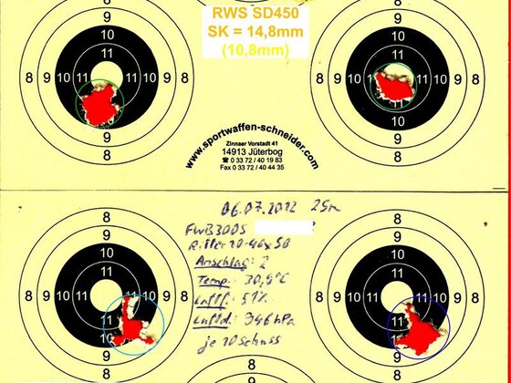 Munitionstest, FWB300S, 25m, RWS, H&N, JSB, 06.07.2012 (2)
