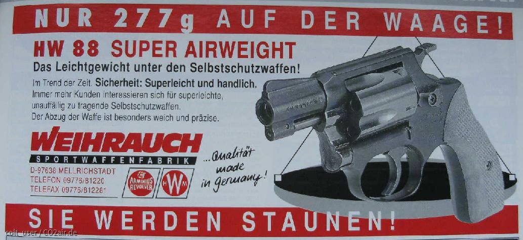 erste Werbung für den Arminius HW 88 SUPER Airweight von 1995