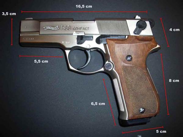 Pistole 9mm: Walther P88 Compact PTB 613 (Umarex) - Testberichte - Gas,  Schreckschuss & Salut 